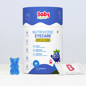 BabyOrgano Nutriverse Eye Care Gummies for Kids (2 - 15yrs) | Reduces Eye Stress | Blueberry - Baby Food