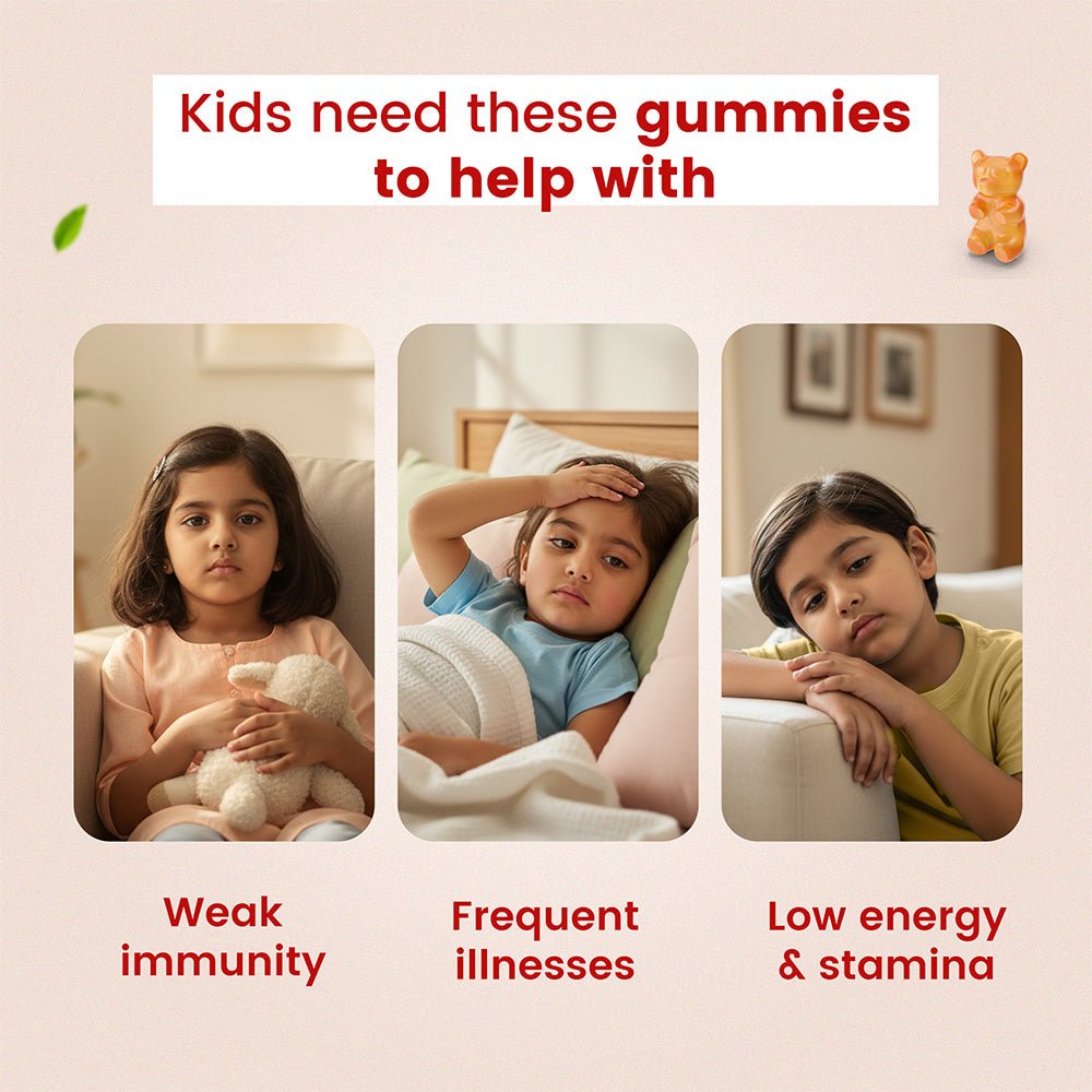 BabyOrgano Nutriverse Immunity Gummies for Kids (2-15 Years) | 4+ Ayurveda-Inspired Herbs | Boosts Stamina, Energy & Vitality | Gelatin-Free, Gluten-Free, Soy-Free | Strawberry Flavor | 30 Gummies