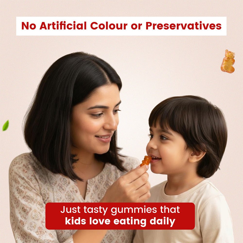 BabyOrgano Nutriverse Immunity Gummies for Kids (2-15 Years) | 4+ Ayurveda-Inspired Herbs | Boosts Stamina, Energy & Vitality | Gelatin-Free, Gluten-Free, Soy-Free | Strawberry Flavor | 30 Gummies