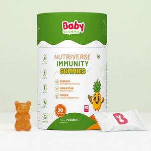 BabyOrgano Nutriverse Multivitamin Immunity Gummies Kids 2 - 15 Yrs |Boosts Energy |Pineapple - Baby Food