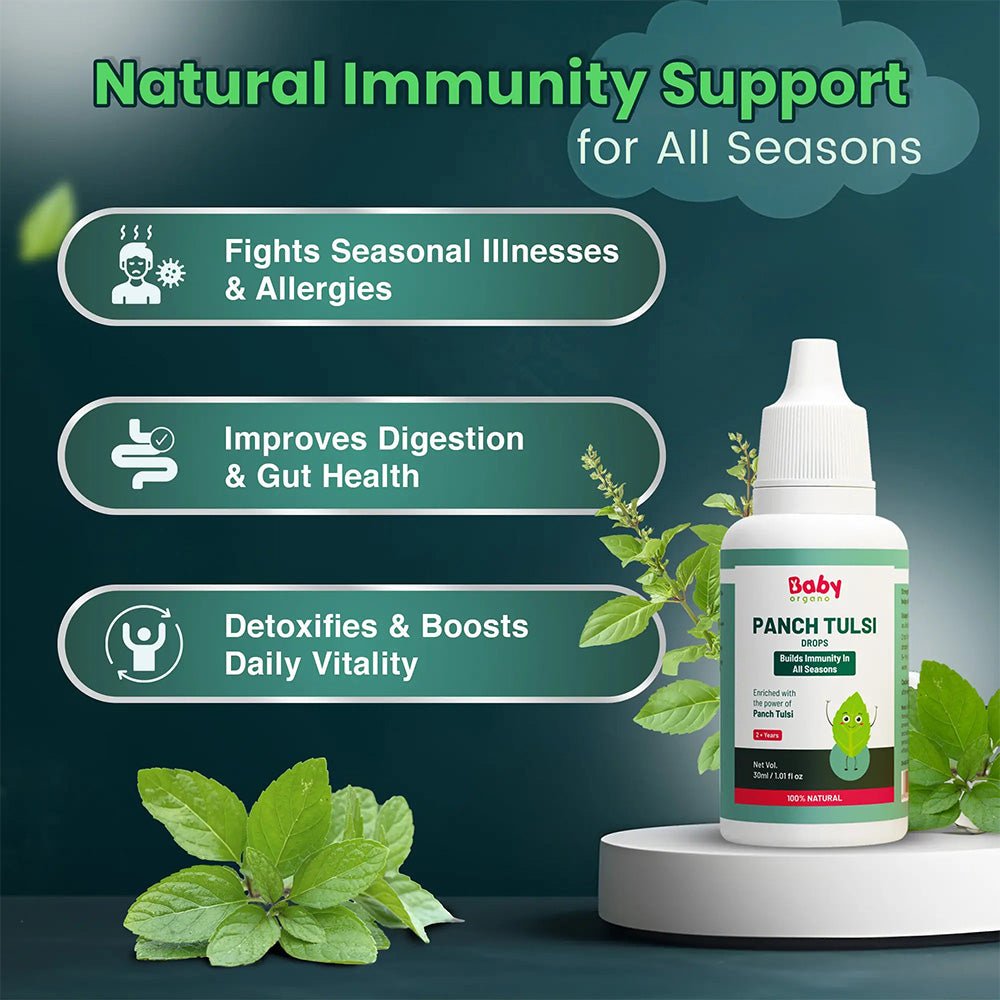 BabyOrgano PanchTulsi Drops | Ayurvedic 5 Tulsi Extracts for Immunity & Respiratory Health