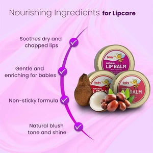 Babyorgano Rose Pomegranate Lip Balm for Kids | Natural Moisturizing Lip Care Mask With Desi Cow Ghee, Kokum Butter for Dry, Chapped & Lighten Lips - Chemical, Paraben - Free - 8gm - Kids Skin Care