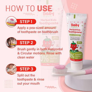 BabyOrgano Strawberry Kids Toothpaste 50g - Baby Grooming & Health