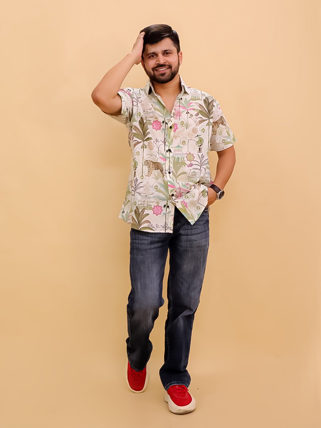 Bagh - i - Bold Jungle Print Men's Shirt - TWN - SC - BGABM - S