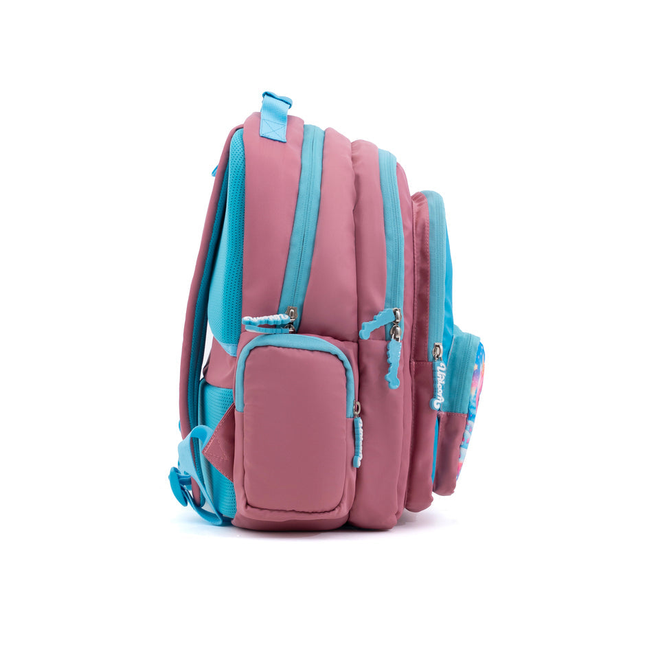 Novex Snug-On Unicorn Printed Girl Kids School Bag for Nursery to 3rd Class - 15 Inch | Backpack for 6-9 Years Kids