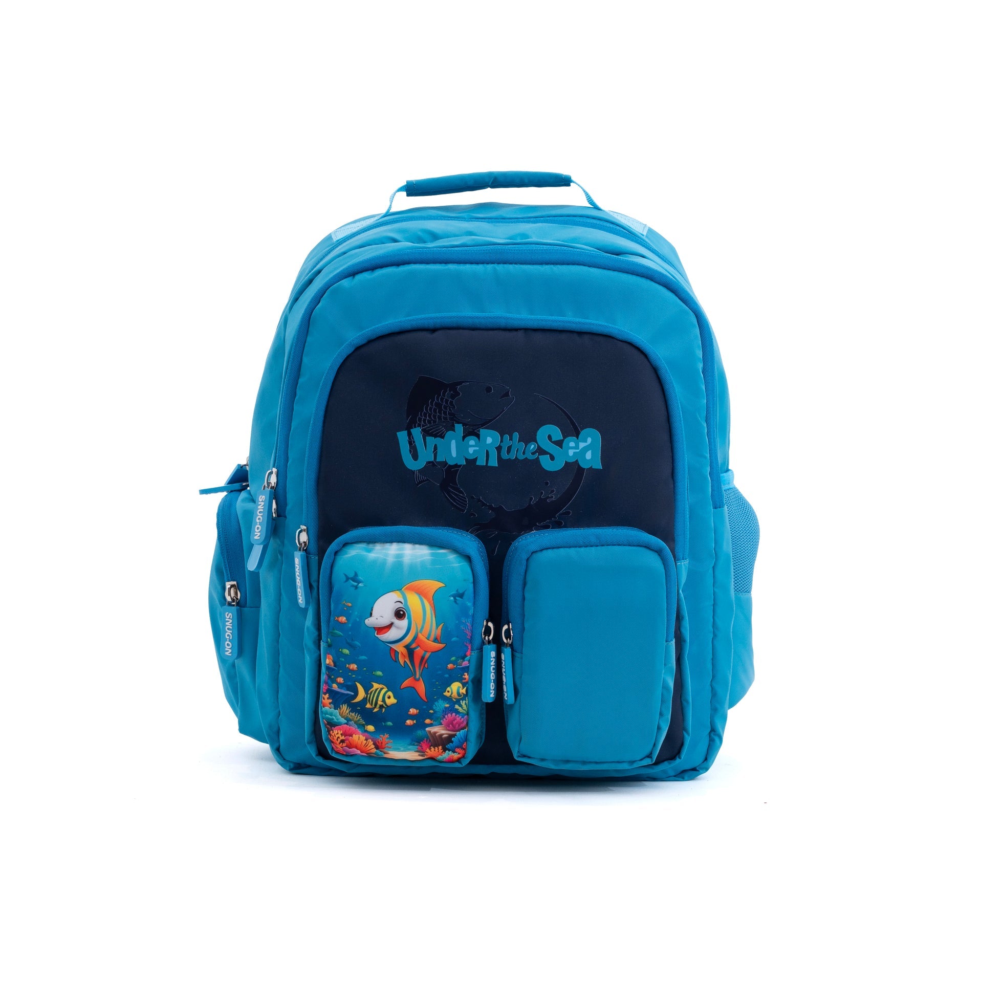 Novex Snug-On Under Tea Sea Printed Girl Kids School Bag for Nursery to 3rd Class - 15 Inch | Backpack for 6-9 Years Kids