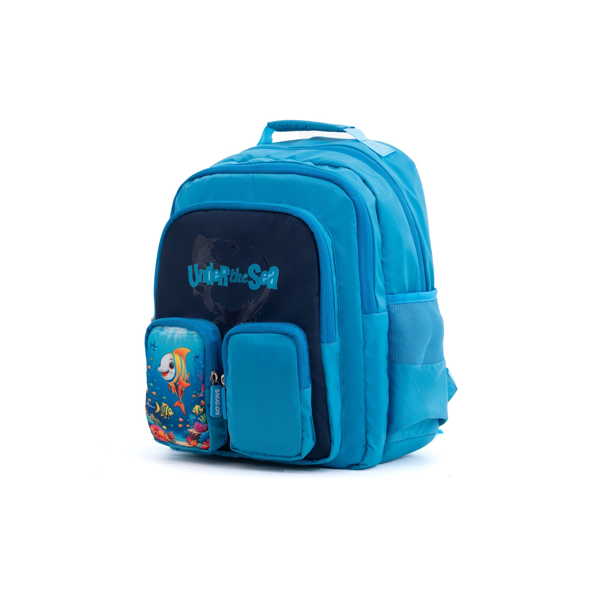 Novex Snug-On Under Tea Sea Printed Girl Kids School Bag for Nursery to 3rd Class - 15 Inch | Backpack for 6-9 Years Kids
