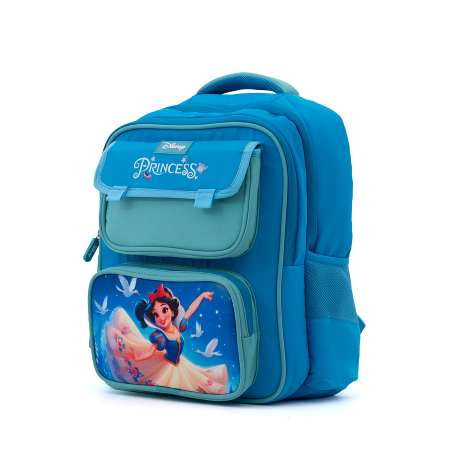 Novex Snug-On Princess Printed Girl Kids School Bag for 1st Class to 4th Class - 16 Inch | Backpack for 7-10 Years Kids