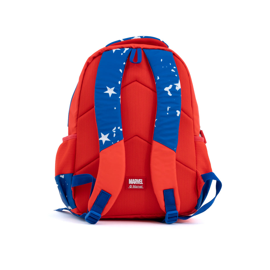 Novex Snug-On Captain America Printed Boy Kids School Bag for 4 - 6th Class - 17 Inch
