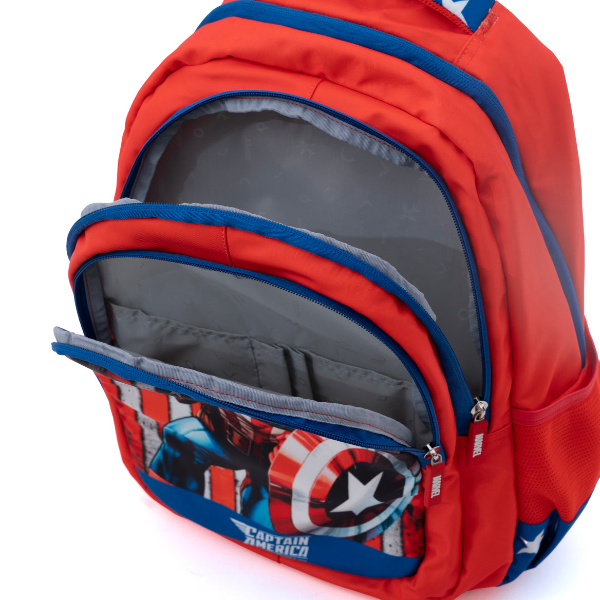 Novex Snug-On Captain America Printed Boy Kids School Bag for 4 - 6th Class - 17 Inch