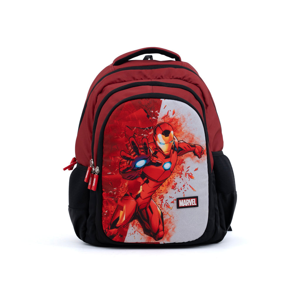 Novex Snug-On Iron Man Printed Boy Kids School Bag for 4th Class to 6th Class - 17 Inch | Backpack for 10-12 Years Kids