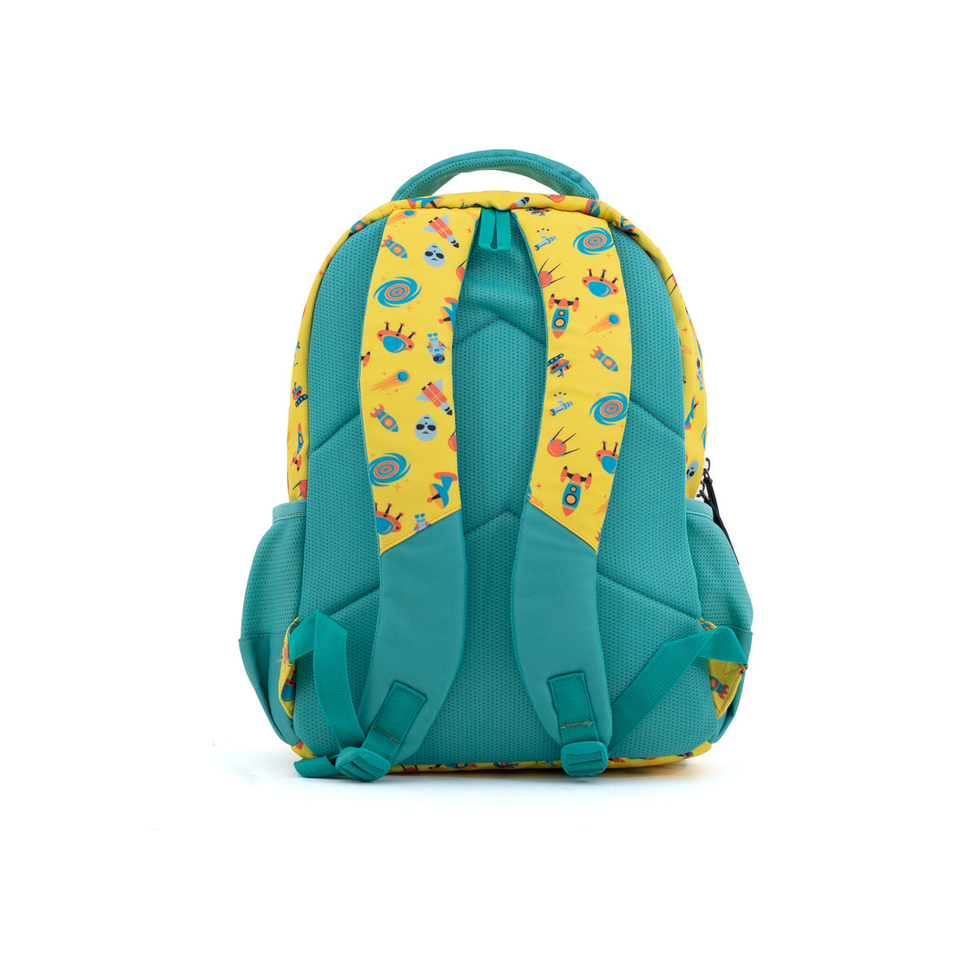 Novex Snug-On Space Printed Boy Kids School Bag for 4th Class to 6th Class - 17 Inch