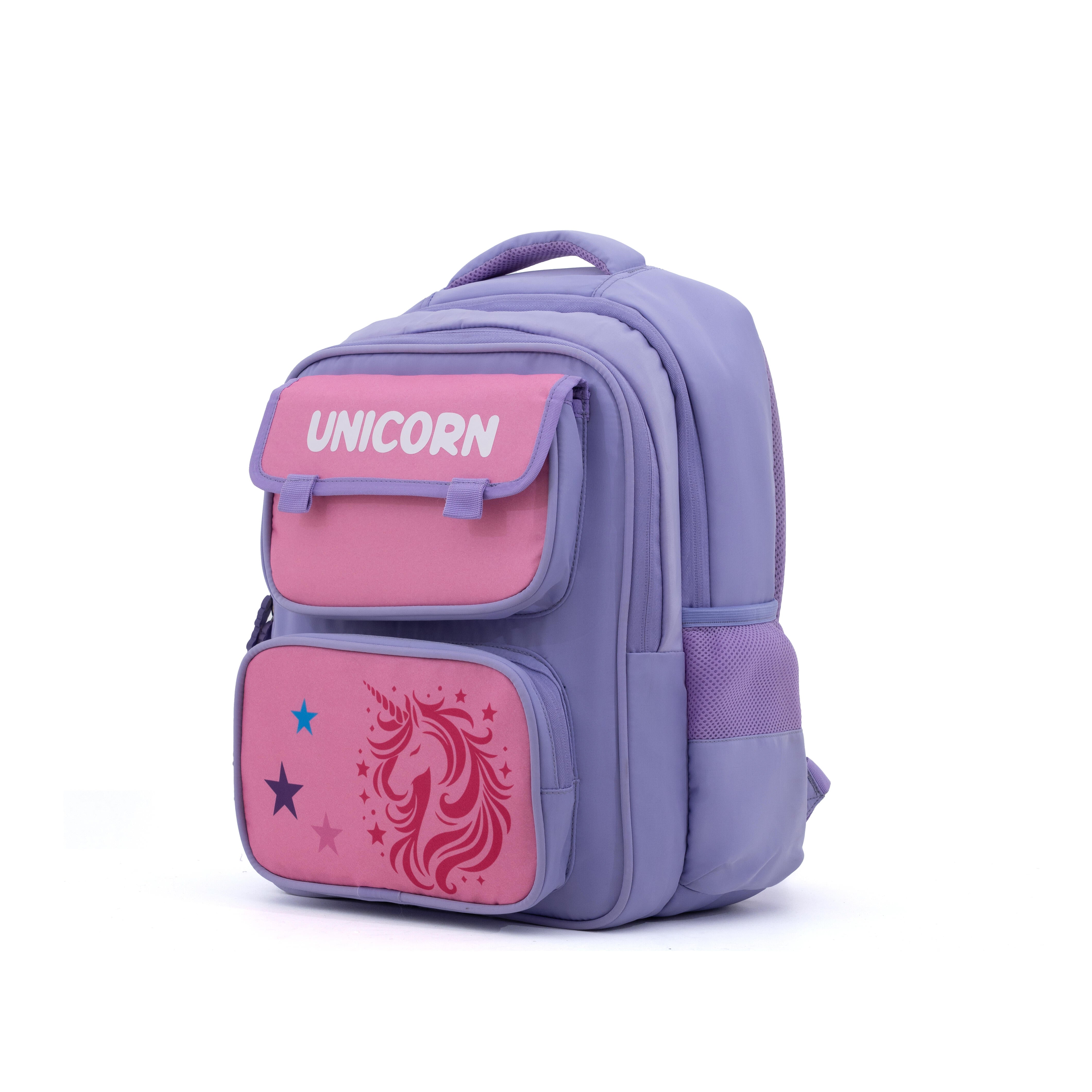 Novex Snug-On Unicorn Printed Girl Kids School Bag for 1st Class to 4th Class - 16 Inch