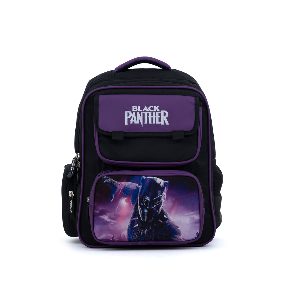 Novex Snug-On Black Panther Printed Boy Kids School Bag for 1st Class to 4th Class - 16 Inch | Backpack for 7-10 Years Kids