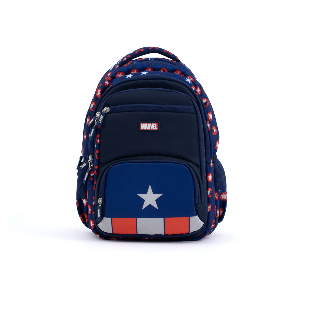 Novex Snug-On Captain America Printed Boy Kids School Bag for 4th Class to 6th Class - 17 Inch | Backpack for 10-12 Years Kids