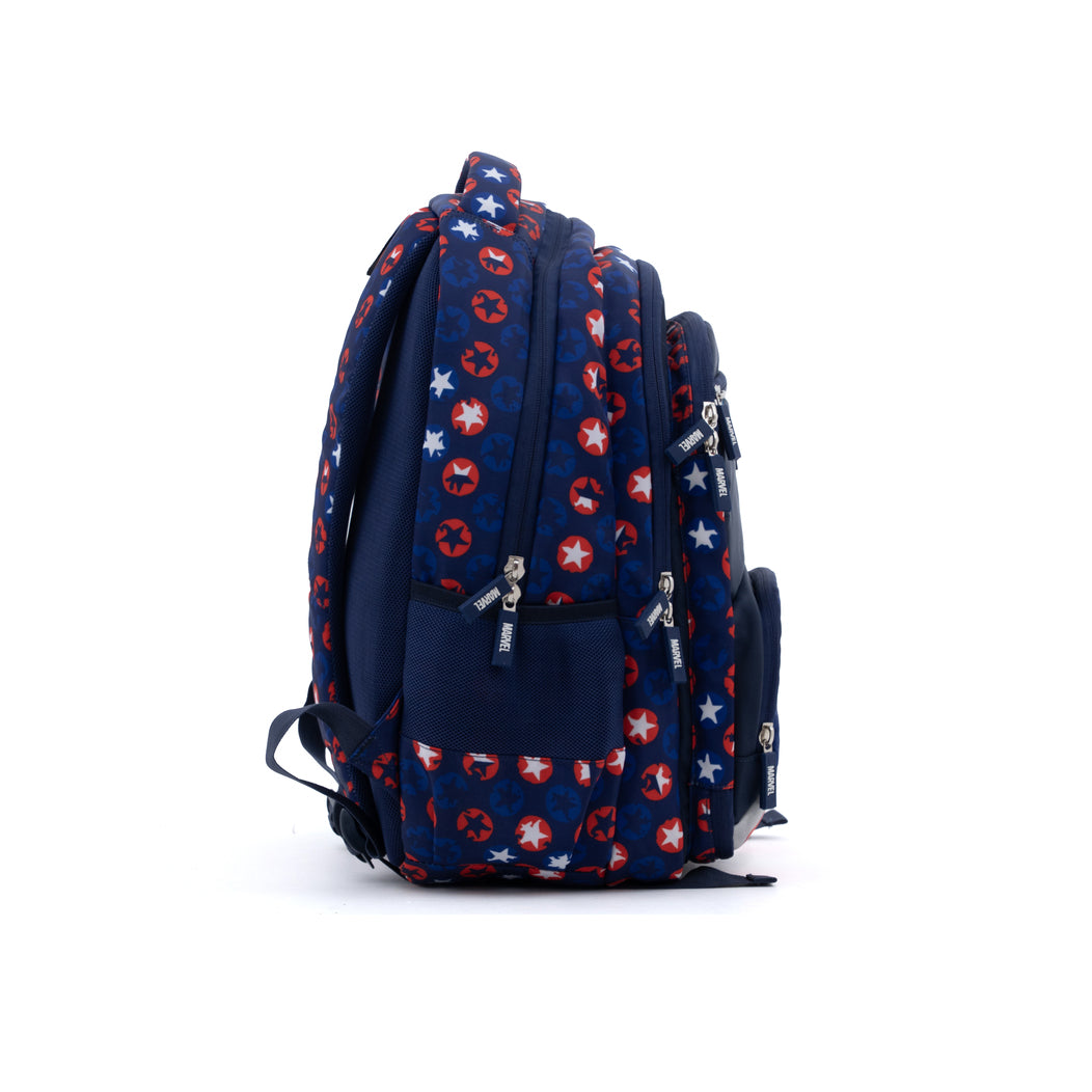 Novex Snug-On Captain America Printed Boy Kids School Bag for 4th Class to 6th Class - 17 Inch | Backpack for 10-12 Years Kids