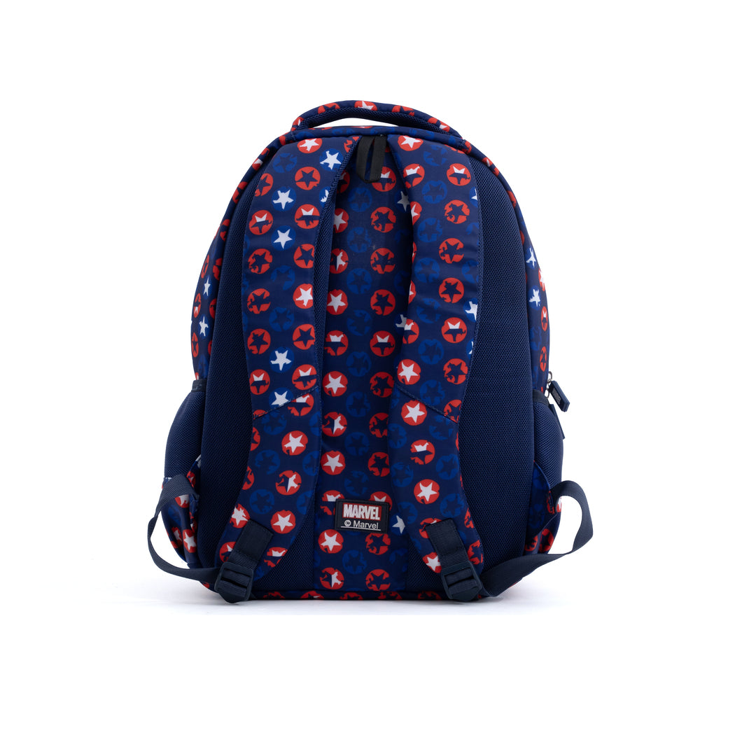 Novex Snug-On Captain America Printed Boy Kids School Bag for 4th Class to 6th Class - 17 Inch | Backpack for 10-12 Years Kids