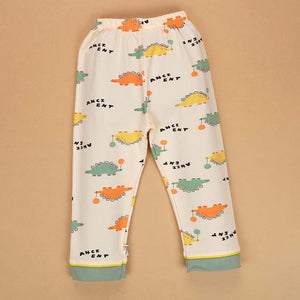 Baloon Dinosaur Olive & Cream soft Cotton Kids Nightsuit - 1 - 2 Years Nightsuits