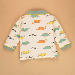Baloon Dinosaur Olive & Cream soft Cotton Kids Nightsuit - 1 - 2 Years Nightsuits