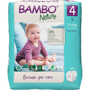 Bambo Nature Tape Diapers Large 24 Pieces Baby Diapers | The Mom Store - Tape Diapers