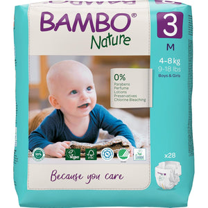 Bambo Nature Tape Diapers Medium 28 Pieces Baby Diapers | The Mom Store - Tape Diapers