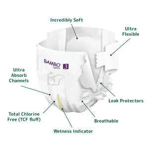 Bambo Nature Tape Diapers Medium 52 Pieces Baby Diapers | The Mom Store - Tape Diapers