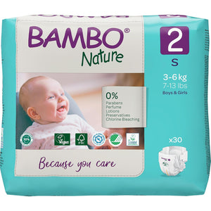 Bambo Nature Tape Diapers Small 30 Pieces Baby Diapers | The Mom Store - Tape Diapers