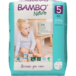 Bambo Nature Tape Diapers XL 22 Pieces Baby Diapers | The Mom Store - Tape Diapers