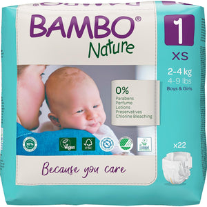 Bambo Nature Tape Diapers XS 22 Pieces Baby Diapers | The Mom Store - Tape Diapers