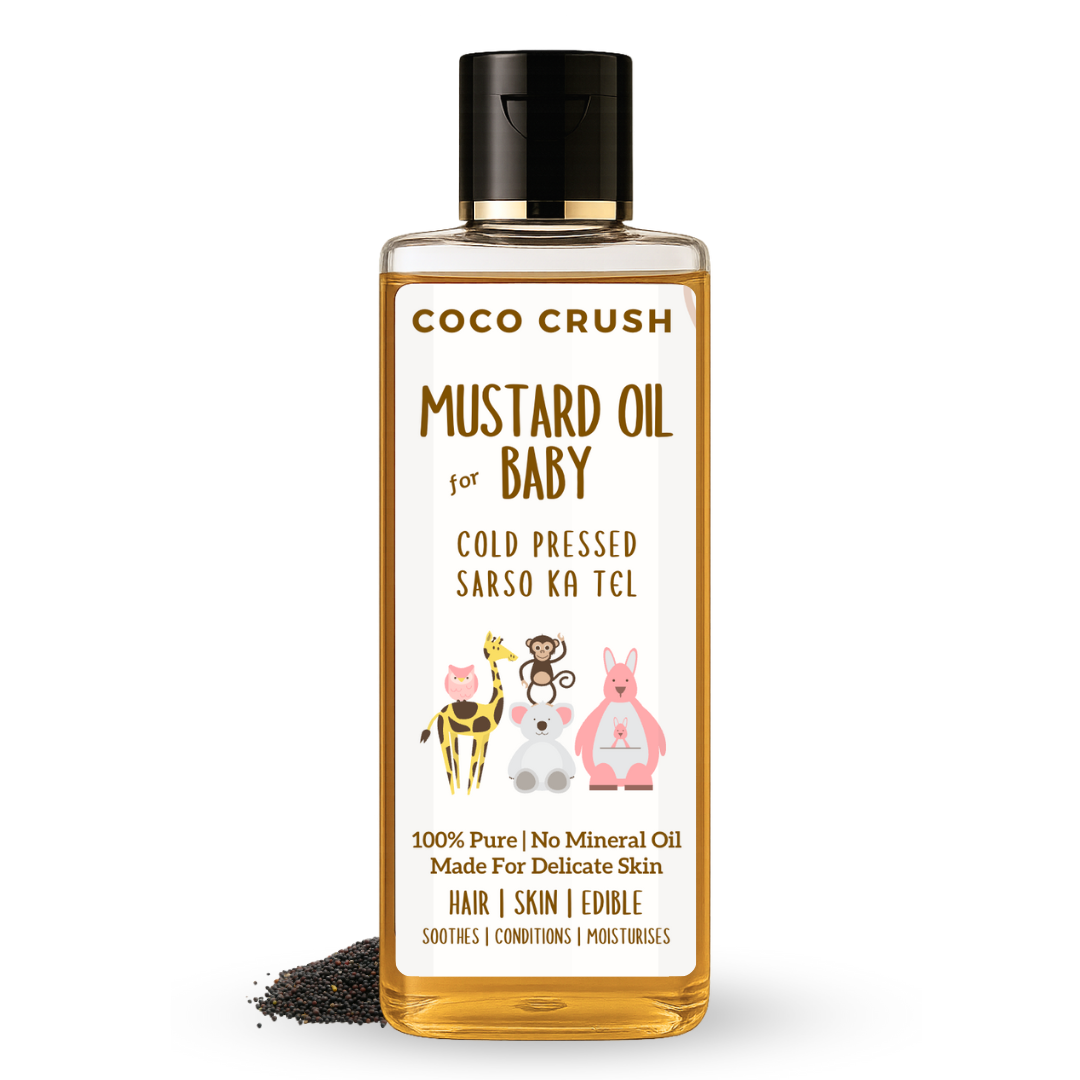Coco Crush Cold Pressed Mustard Pure & Organic Hair & Body Oil for Babies