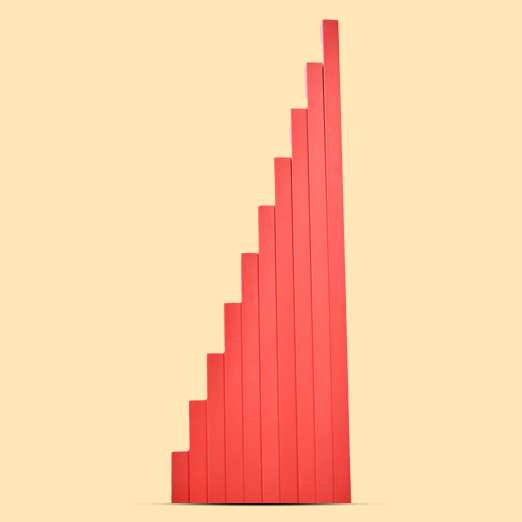 Playbox Wooden Red rod steps Sticks Blocks Toy Set for Toddler & Kids Baby Toys