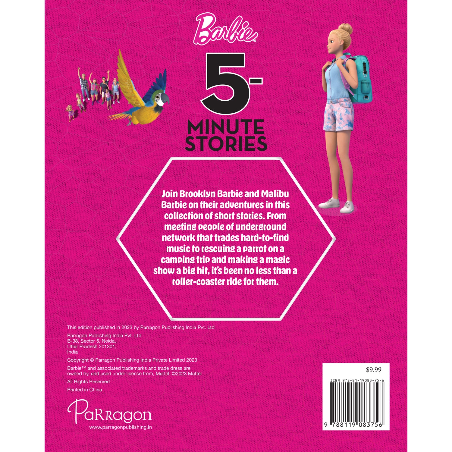 Parragon Publishing Barbie: 5-Minute Stories Book | Barbie Stories Collection for Girls | For 6 to 8 Year's Old