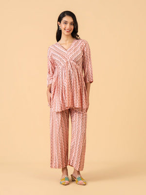 Bare Peach Maternity and Nursing Co Ord Set - S Maternity Co-ord Set
