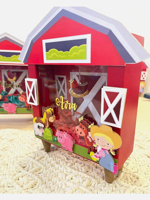Barnyard Piggy Bank with Cowgirl (Red) - Little Surprise BoxBarnyard Piggy Bank with Cowgirl (Red)