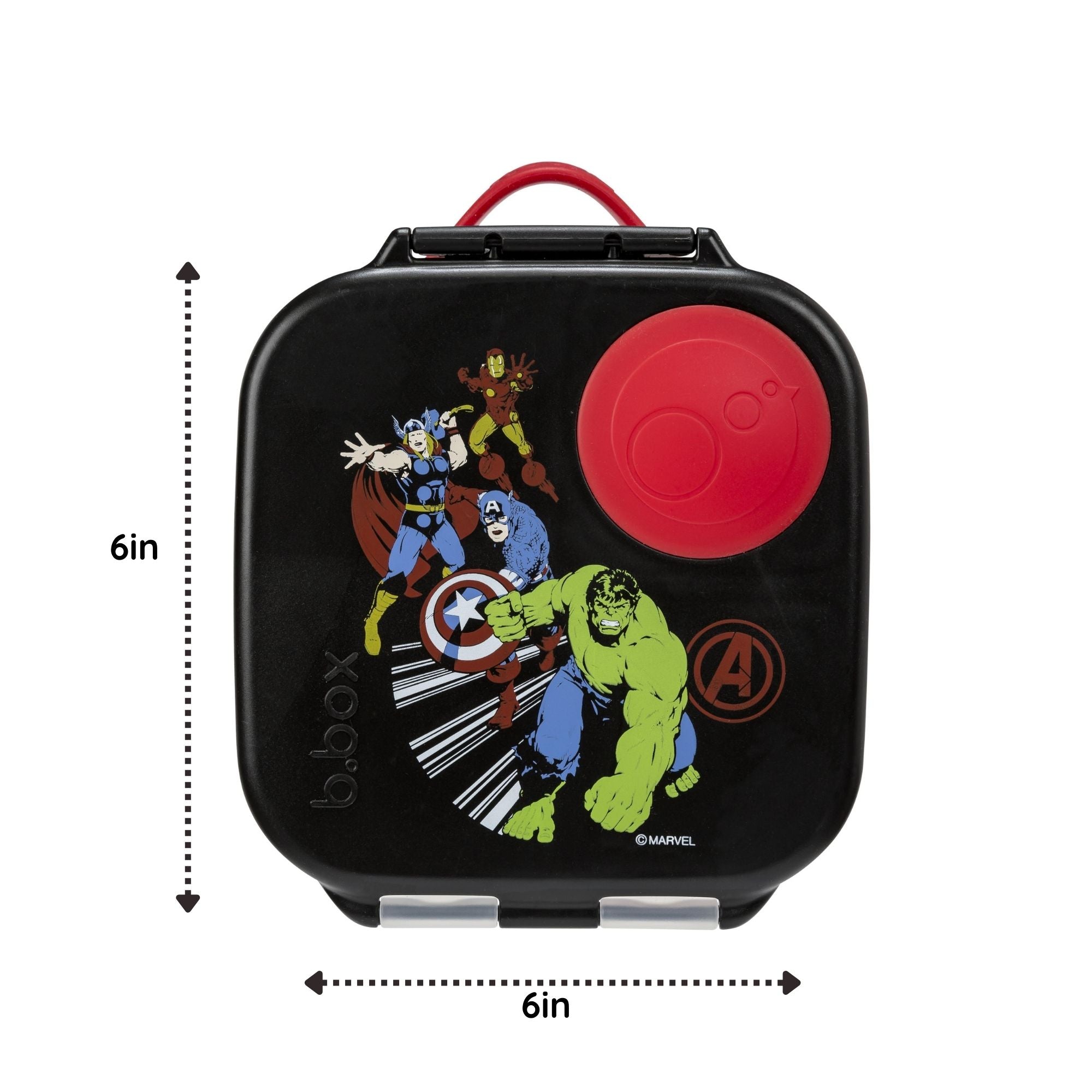 b.box Avengers Mini Lunchbox - Adjustable Divider, Flexi Fruit Holder & 1L Capacity - Multicolor - 4007XMA4