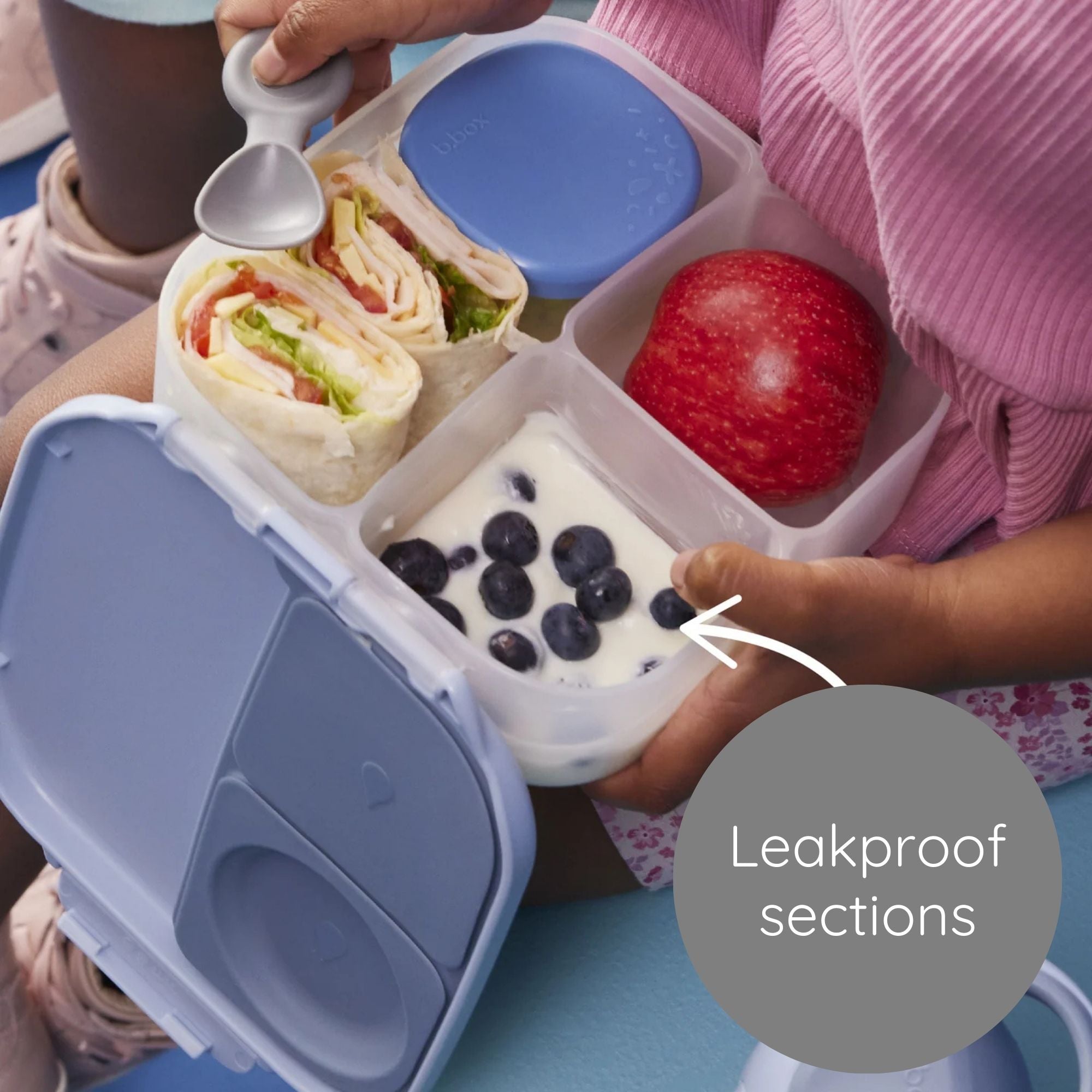 b.box Avengers Mini Lunchbox - Adjustable Divider, Flexi Fruit Holder & 1L Capacity - Multicolor - 4007XMA4
