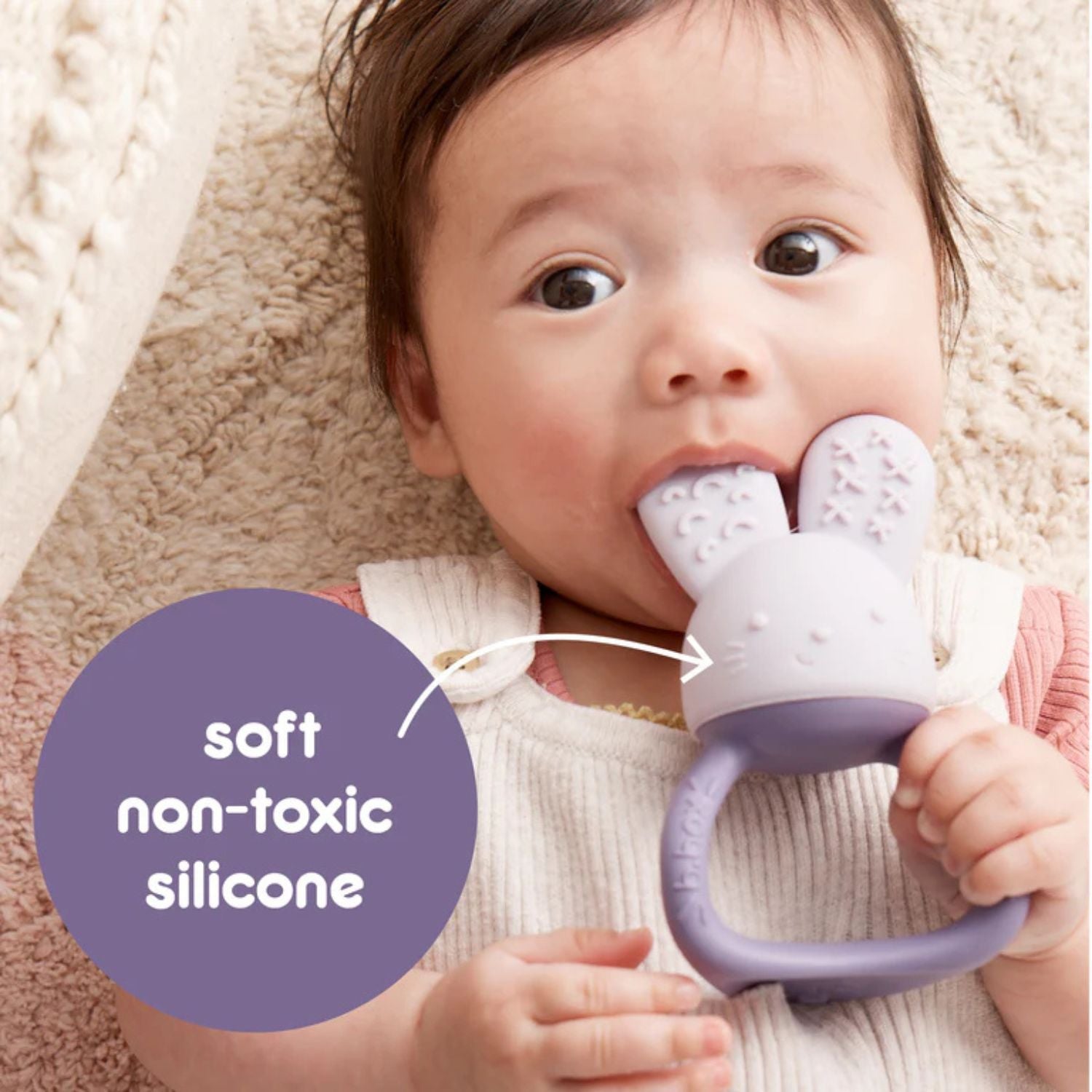 b.box Chill + Fill Bunny Teether Peony Purple - 100409