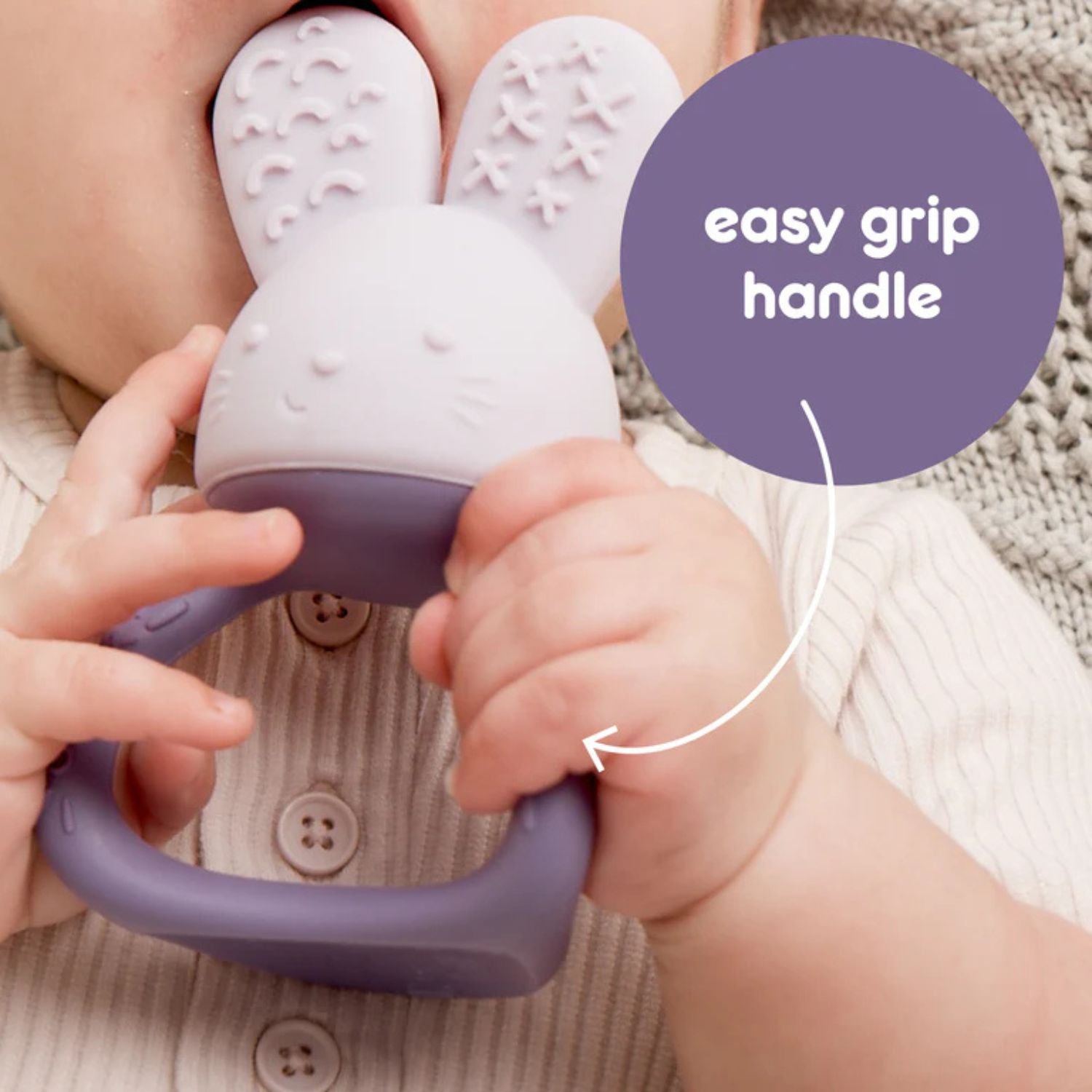 b.box Chill + Fill Bunny Teether Peony Purple - 100409