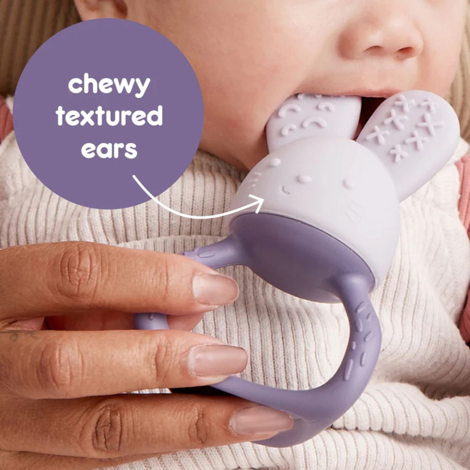 b.box Chill + Fill Bunny Teether Peony Purple - 100409