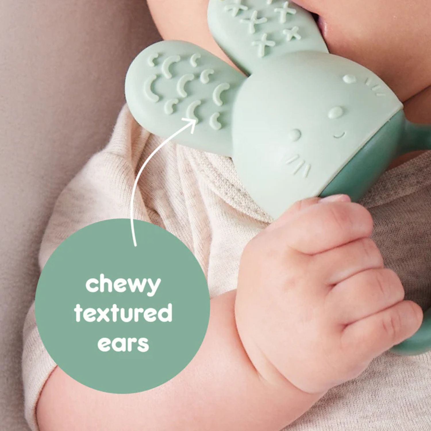 b.box Chill + Fill Bunny Teether Sage Green - 100410