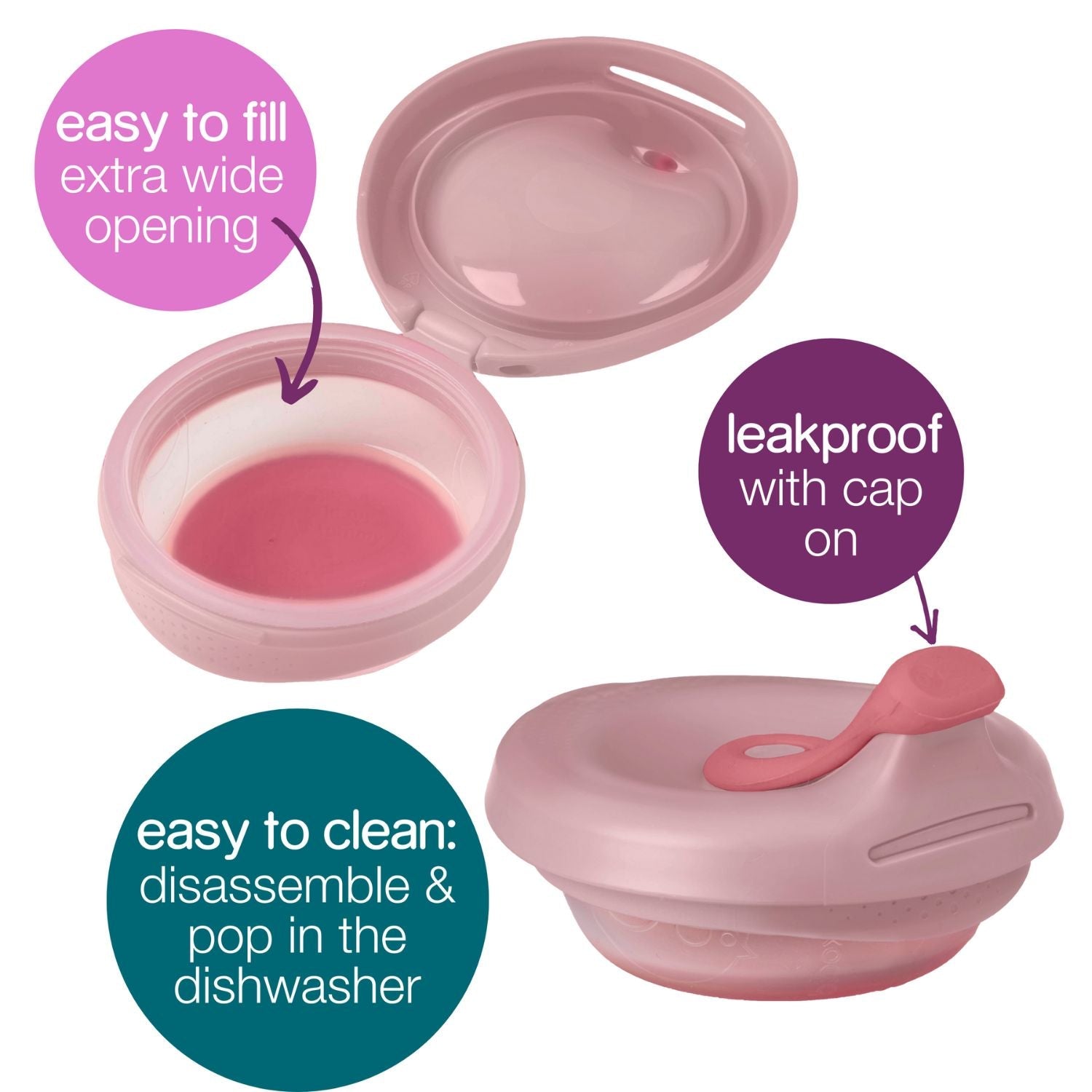 b.box Fill + Feed Silicone Feeding Pouch Blush Pink - 100111