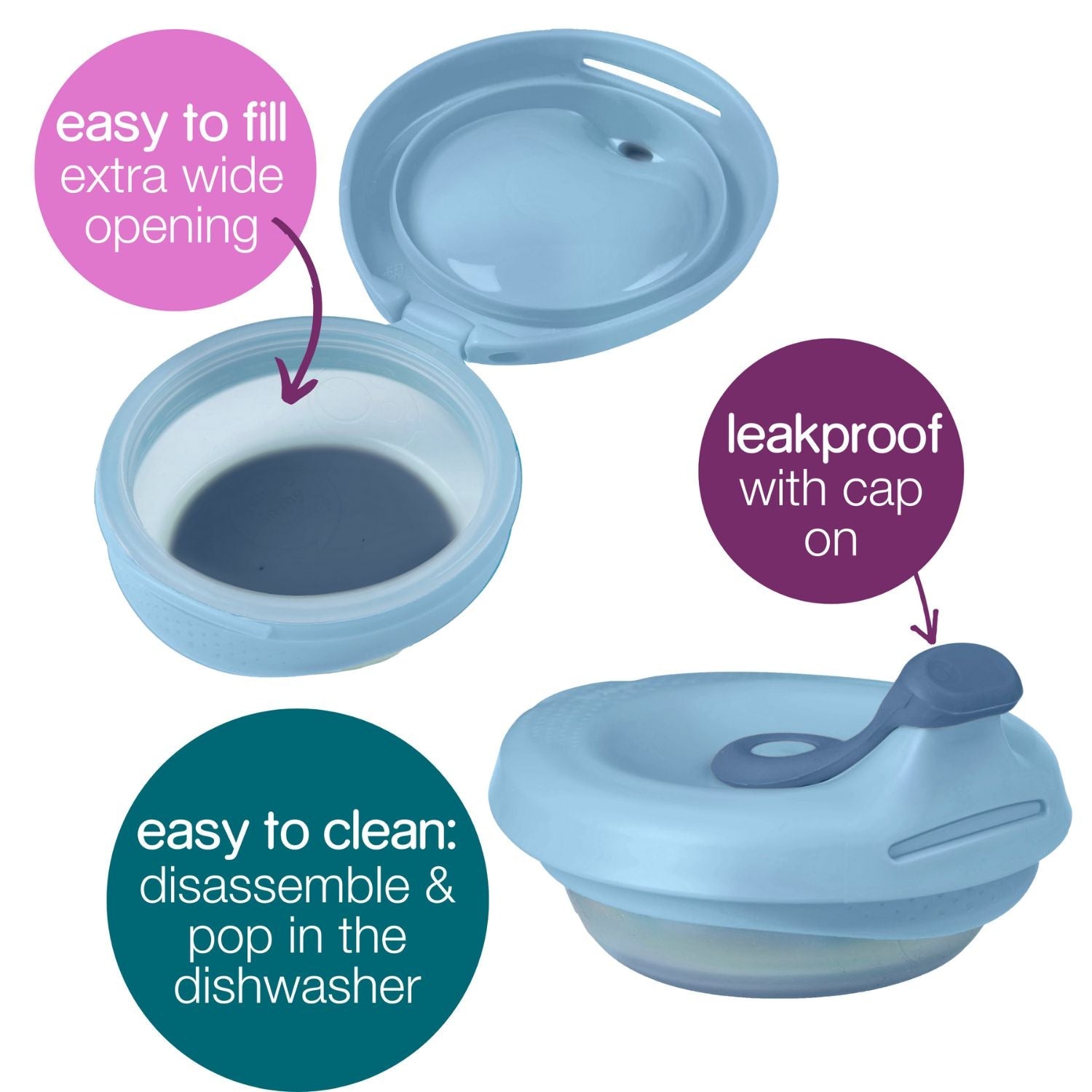 b.box Fill + Feed Silicone Feeding Pouch Lullaby Blue - 100108