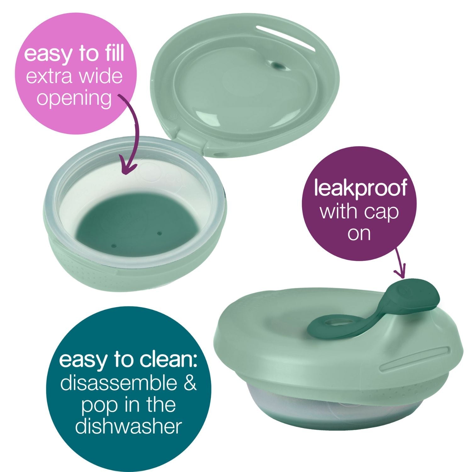 b.box Fill + Feed Silicone Feeding Pouch Sage Green - 100110