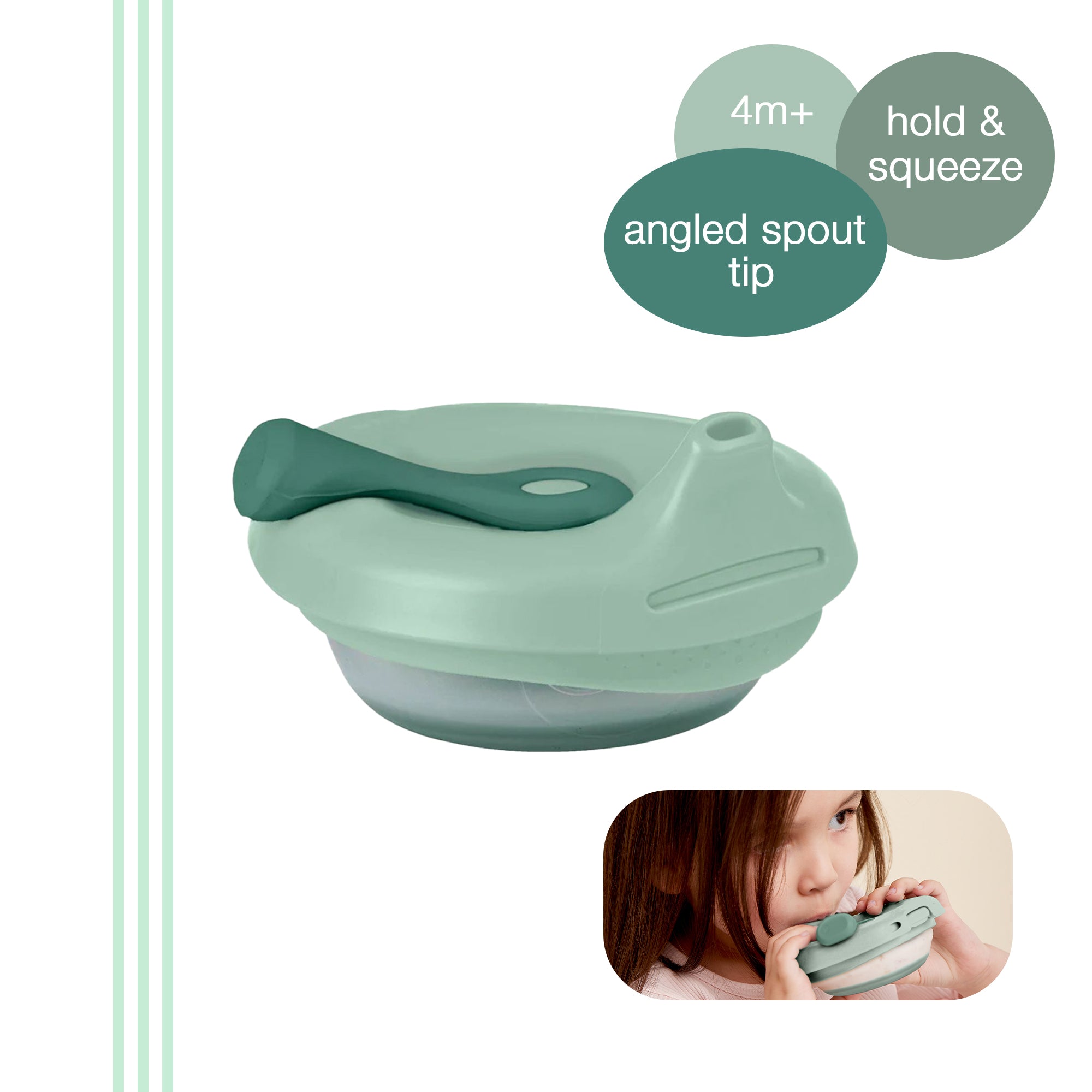 b.box Fill + Feed Silicone Feeding Pouch Sage Green - 100110
