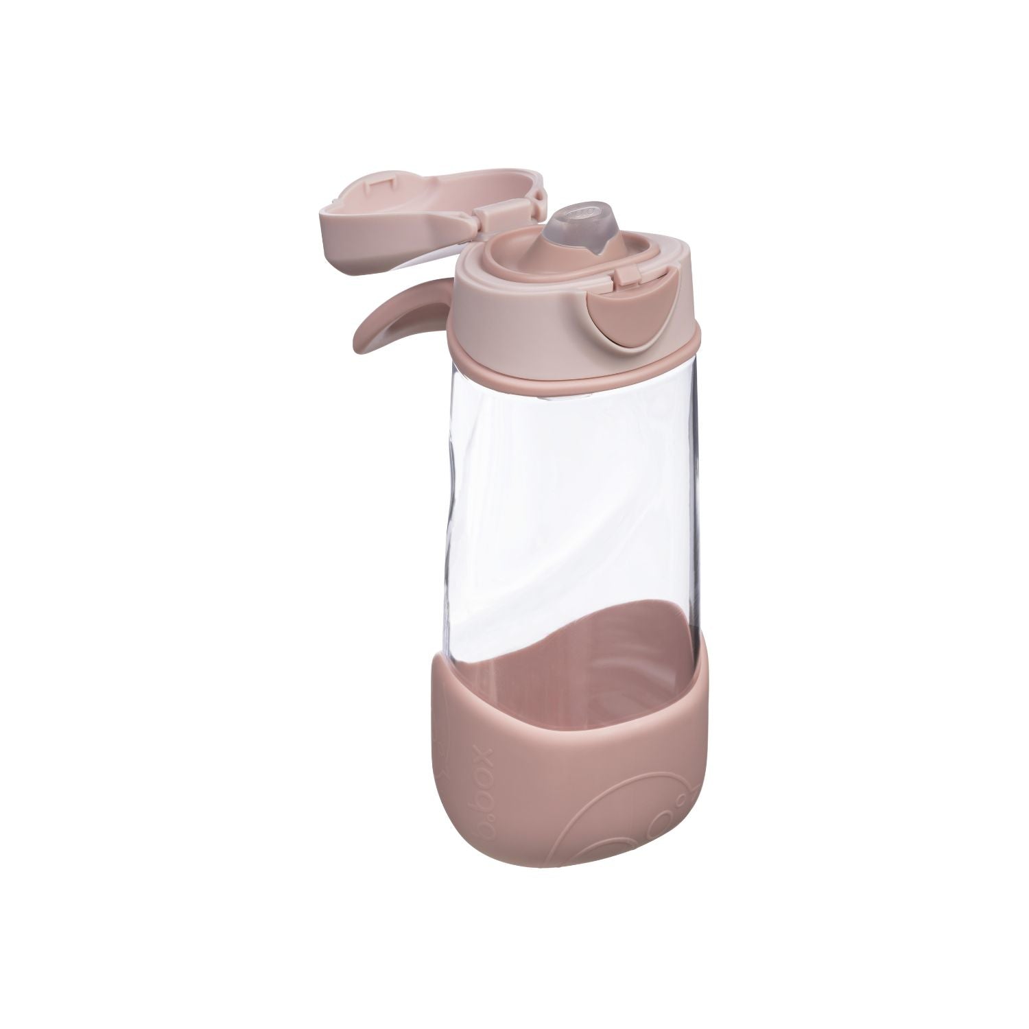 b.box Flip Top Lid Spout Drink Bottle for kids - Leak Proof & Easy to Carry 450ml - Blush Crush Pink - 870