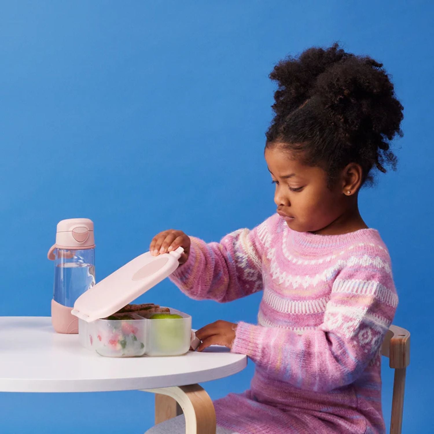 b.box Flip Top Lid Spout Drink Bottle for kids - Leak Proof & Easy to Carry 450ml - Blush Crush Pink - 870