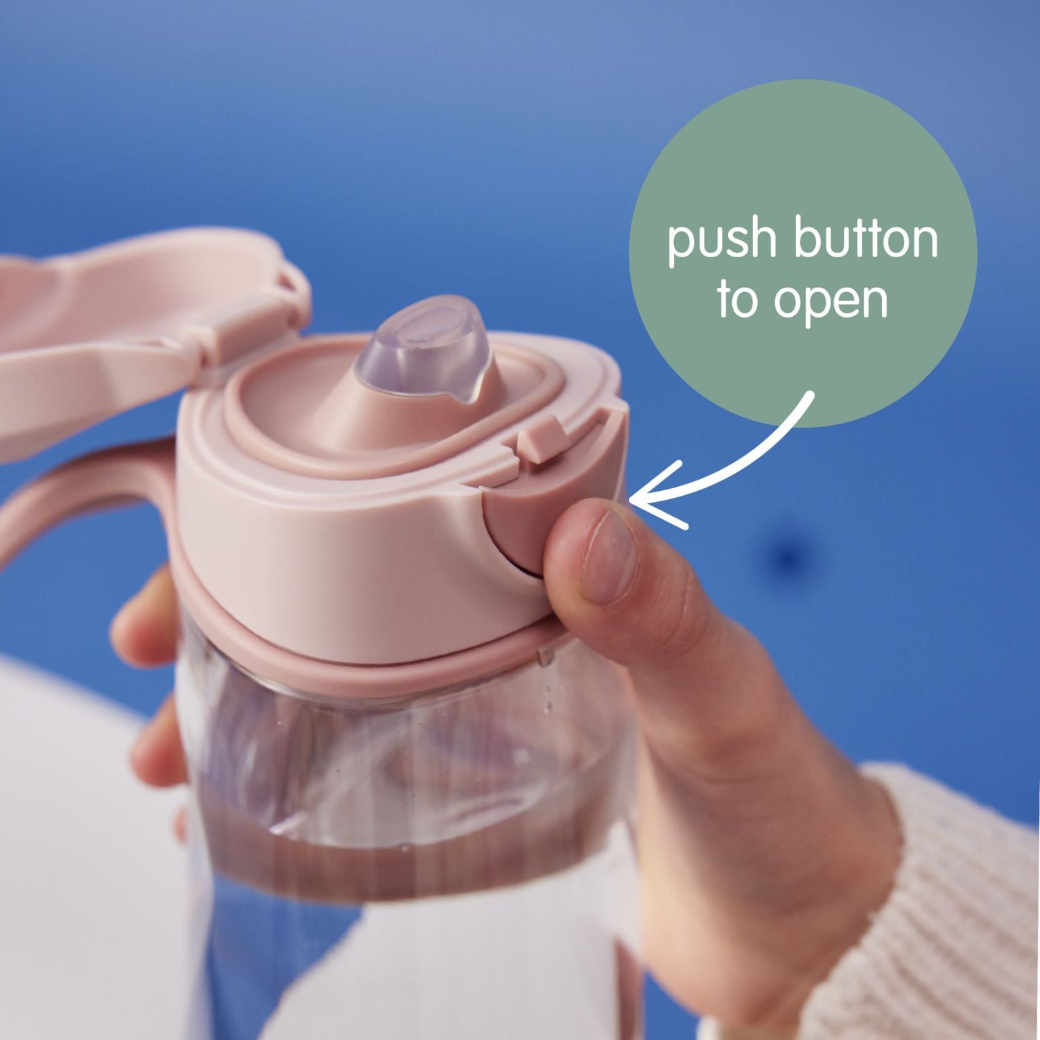 b.box Flip Top Lid Spout Drink Bottle for kids - Leak Proof & Easy to Carry 450ml - Blush Crush Pink - 870