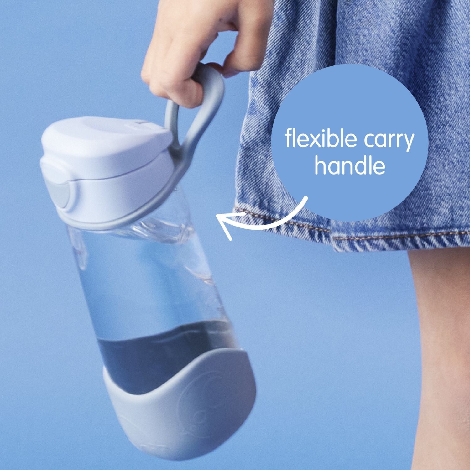 b.box Flip Top Lid Spout Drink Bottle for kids - Leak Proof & Easy to Carry 450ml - Blush Crush Pink - 870