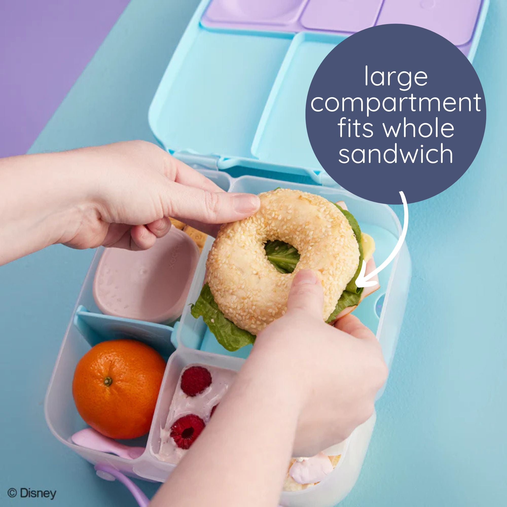 b.box Frozen Lunchbox - Adjustable Divider, Flexi Fruit Holder & 2L Capacity - Multicolor - 4006DFS3
