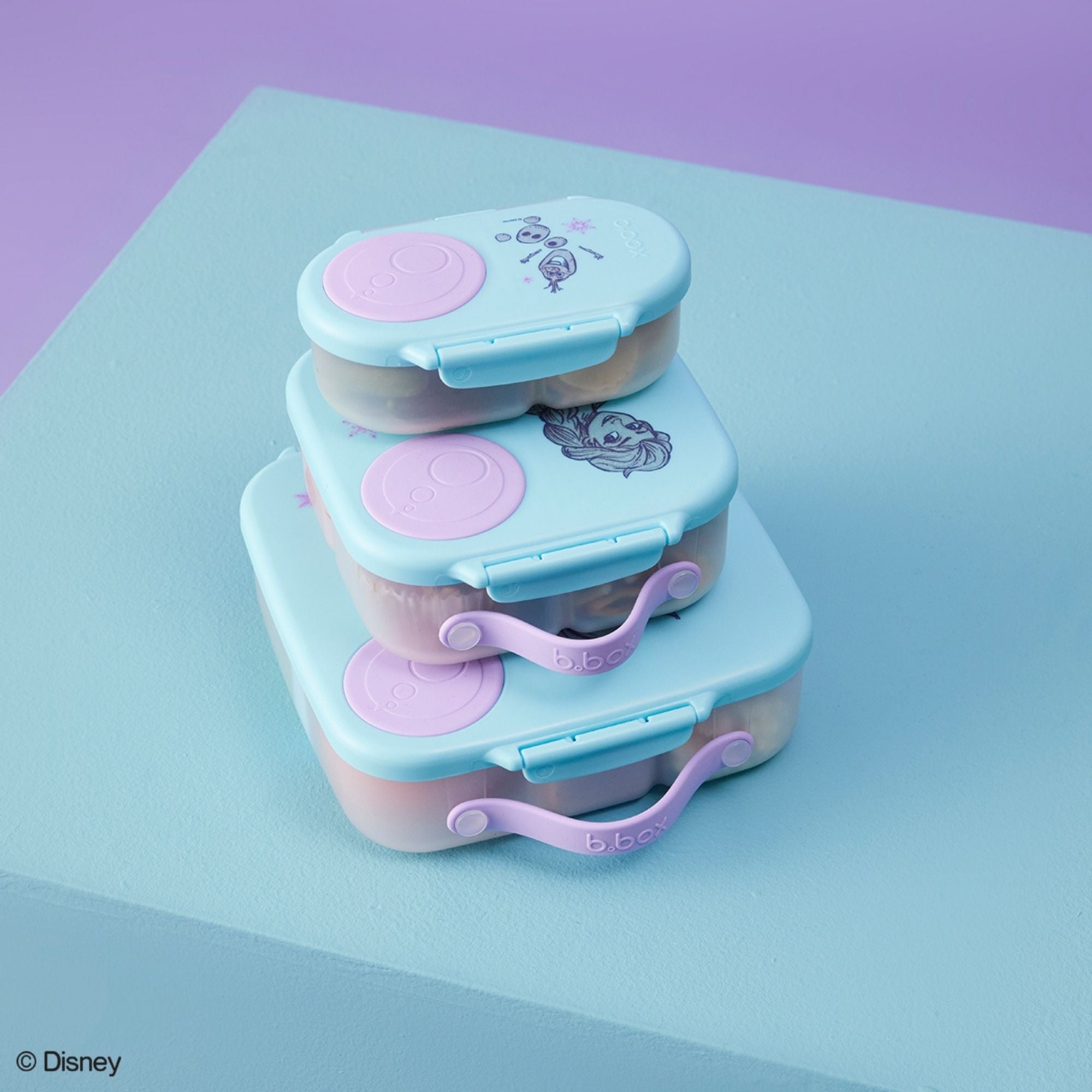 b.box Frozen Mini Lunchbox - Adjustable Divider, Flexi Fruit Holder & 1L Capacity - Multicolor - 4007DFS3